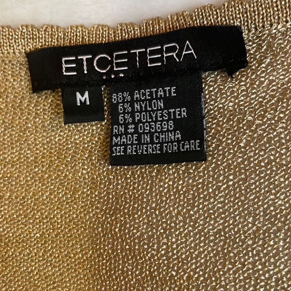 Beautiful Tan Cardigan with Metallic Gold Sparkles Size M - Picture 5 of 5